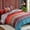 Crimson, variant on Bohemian Print Quilt Set for Double Bed, Large and Extra-large Bedding, Soft Microfiber Lightweight Bedding, Suitable for All Seasons