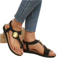 thumbnail image 3 of LTTVQM Women's Sandals Metal Accent Toe Loop Elastic Ankle Strap Low Wedge Casual 2026 Summer Shoes Black 36(US-5.5), 3 of 5