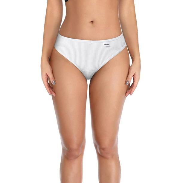 Fit for Me Women's Plus Size White Brief Underwear, 6 Pack, Sizes 9-13 