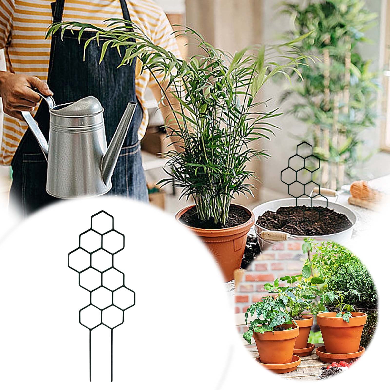 UJMNHYGT Stackable Metal Trellis for Climbing Outdoor Indoor, Sturdy Garden Trellis for Potted Vine Support Stakes Rustproof Design Decorative Support