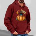 thumbnail image 3 of VBTAPA Fall Pumpkin Sweatshirt for Men 2026 Thanksgiving Hoodie Funny Turkey Print Long Sleeve Drawstring Hooded Sweatshirt Loose Casual Kangaroo Pocket Hoodies Wine M, 3 of 5