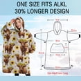 thumbnail image 4 of Oversized Wearable Blanket Hoodie,Beige Highland Cow Sunflower Pattern Sherpa Blanket Hoodie with Super Pockets,Super Warm Fuzzy Pullover for Women & Men, 4 of 6