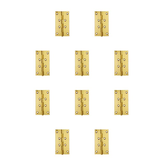 Speravity Bisagras Puerta Conector Hardware Artesanía Muebles Cerradura Bisagra plana lisa para gabinete Cajón de casa Persiana / 3.5in Latón Ciego/3.5 pulg. Latón 10Conjunto