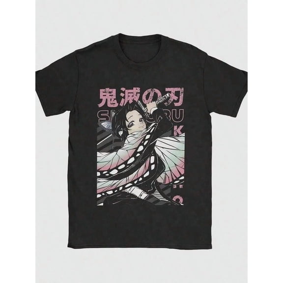 Men's-Shirts Shinobu Kochoo Demoned Slayered Vintage Cotton Tee Shirt Short Sleeve Shirts Crewneck Tops Big Sizesummer Outfits Summer Tops Country Concert Outfit Vacation Outfits Going Out Tops-YGW F