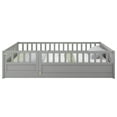 thumbnail image 2 of DreamBuck Full Size Floor Bed with High Fence, Door and Slats, Bed Full Size, Wood Montessori Bed for Girls, Boys, Montessori Floor Bed, Full Floor Bed with Slatss, Easy Assembly, 2 of 9