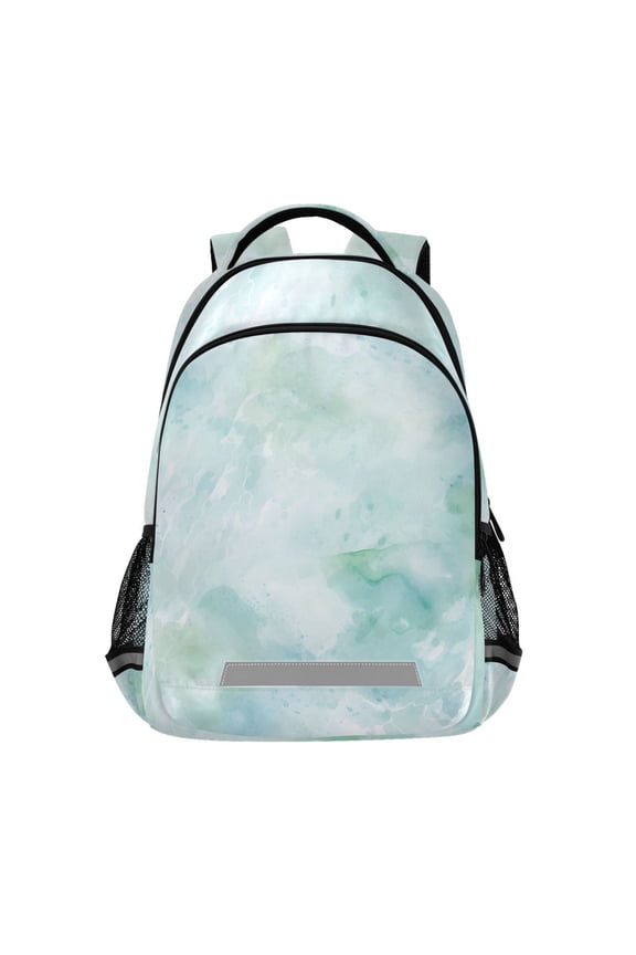 Green Tie-dye Marble Backpack Elementary School Bag Bookbag Travel Rucksack