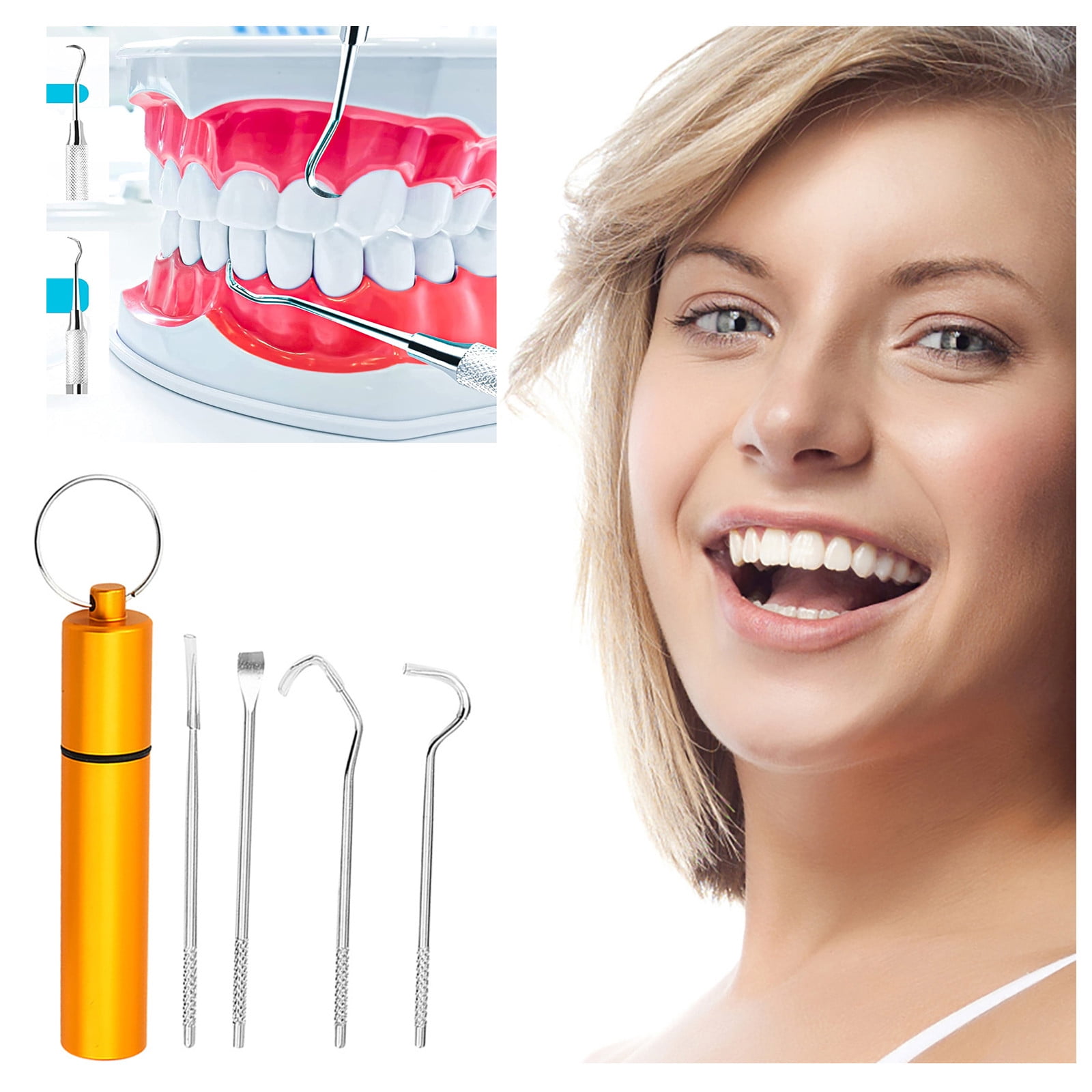Mishuowoti Tooth Care Tooth Cleaning 4pcs Stainless Steel Tooth Hygiene
