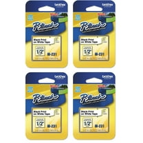 Brother Genuine M-231 1/2" Black on White Tape for P-Touch Labeler, 4 Pack