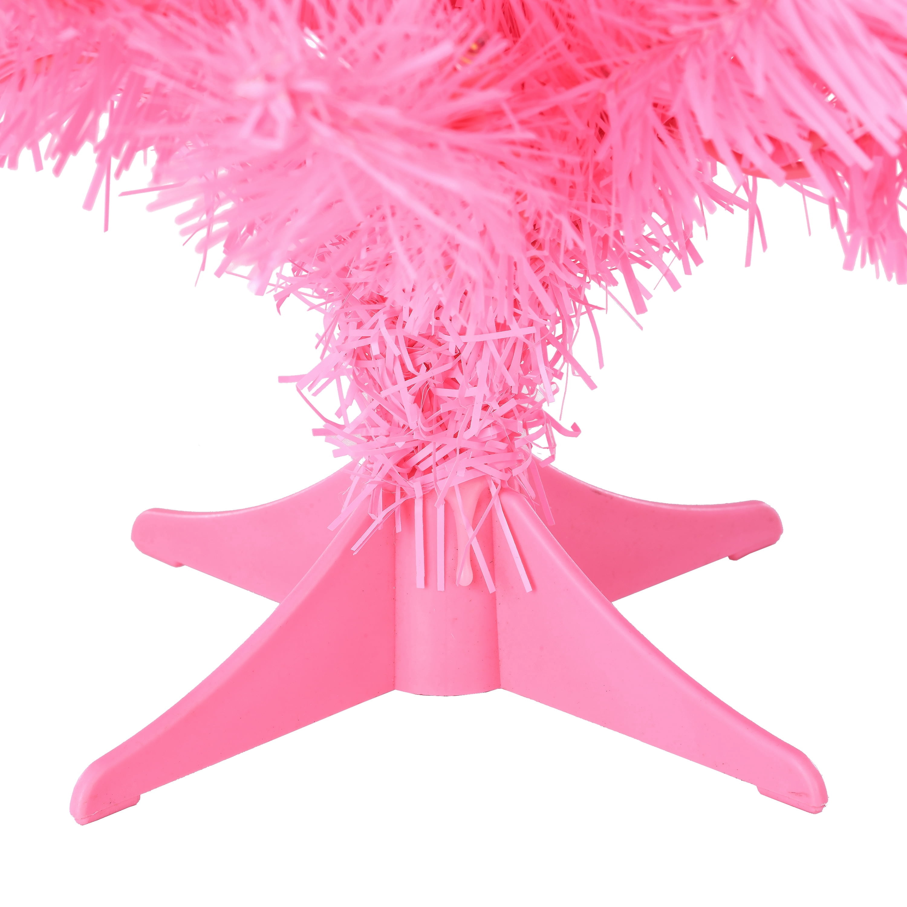 2' Small Pre-Lit Pink Artificial Christmas Tree with 35 Warm White LED Lights and Stand, by Holiday Time