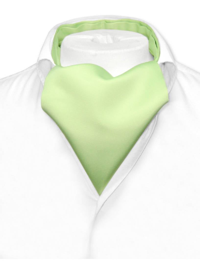 New Men's 100% Polyester solid full Ascot Cravat Only Wedding Prom Lime Green 