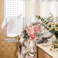 thumbnail image 3 of No Hook Shower Curtain, Spring Cow Floral Shower Curtains for Bathroom with See Through Top Window, Grey Wooden Farmhouse Waterproof & Washable Bath Curtain Stand Up Stall 36"x72", 3 of 9