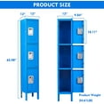 thumbnail image 5 of Fesbos Metal Lockers, 5/3 Doors Employees Locker,Steel Storage Cabinet for School /Gym/ Home /Office/Mudroom/Industrial Lockers(Grey/Blue), 5 of 8