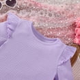 thumbnail image 4 of Paguaki Toddler Baby Girl Clothes Flying Sleeve Rib Round Neck Top Print Suspender Shorts Pocket Summer Baby Outfits, 4 of 5