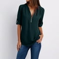 thumbnail image 2 of Casual Long Sleeve Shirts for Women Button Ladies Clothing Loose Shirt Chiffon Zipper s Plus Size Blouses Tops, 2 of 8