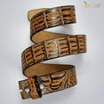 thumbnail image 2 of Mens Western Leather Belt Strap Without Buckle 1.5" Vintage Replacement Cowboy Leather Belt Strap with Snap on Buckle, 2 of 6