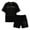 R6 Black, variant on Ruiwill Big Girls Outfit Set Size 9-10 Years Letter Print Short Sleeve Crewneck Tops With Shorts Set Summer School Casual Soft Girls Outfit Black