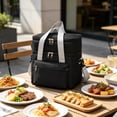 thumbnail image 4 of Double-Layer Insulated Lunch Bag, Portable Thermal Lunch Tote with Shoulder Strap, Leakproof Cooler Bag for Work, Picnic and Travel, 4 of 7