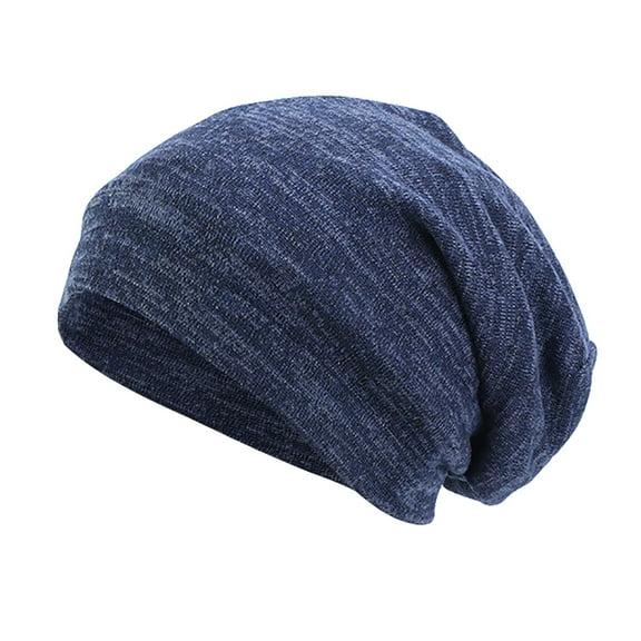 PINQI Casual Hat for Women Soft Slouchy Beanie Cap Lightweight Hipster Hat Fall Winter Breathable Sleeping Cap Thin Chemo Cap(Navy,One Size