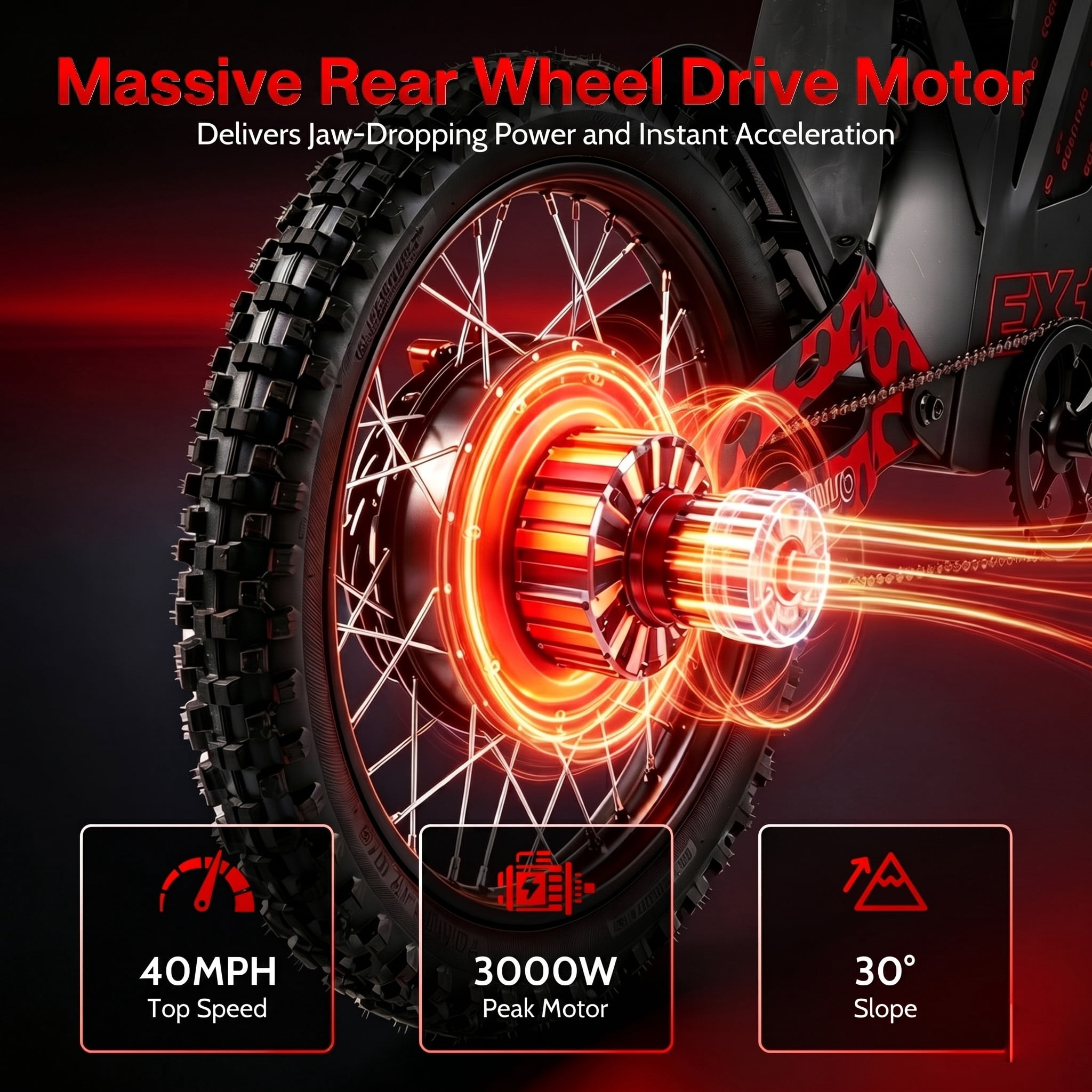 EOEOTWO EX1 3000W Electric Dirt Bike for Adults, 40MPH Fast Off-Road Electric Motorcycle with 48V 25Ah Battery, 50 Miles Long Range, Dual Hydraulic Suspension & Disc Brakes UL2849