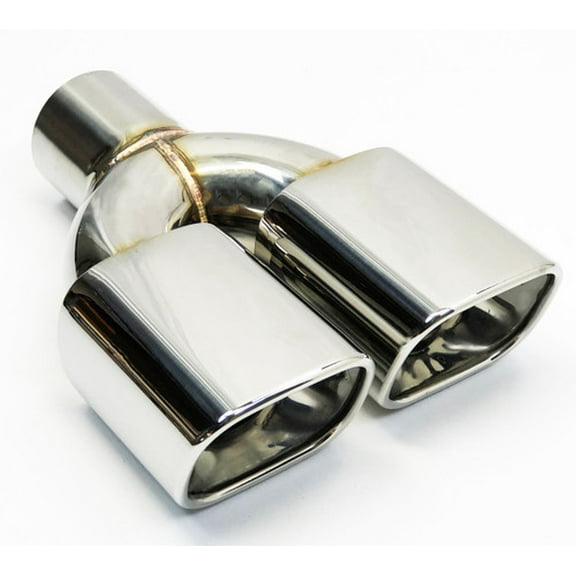 Exhaust Tip 2.25 Inlet 3.00 X 3.65 Outlet 10.25 long WDSRT3653010-225-SS Dual Rolled Resonated 304 Stainless Steel Wesdon Exhaust Tip