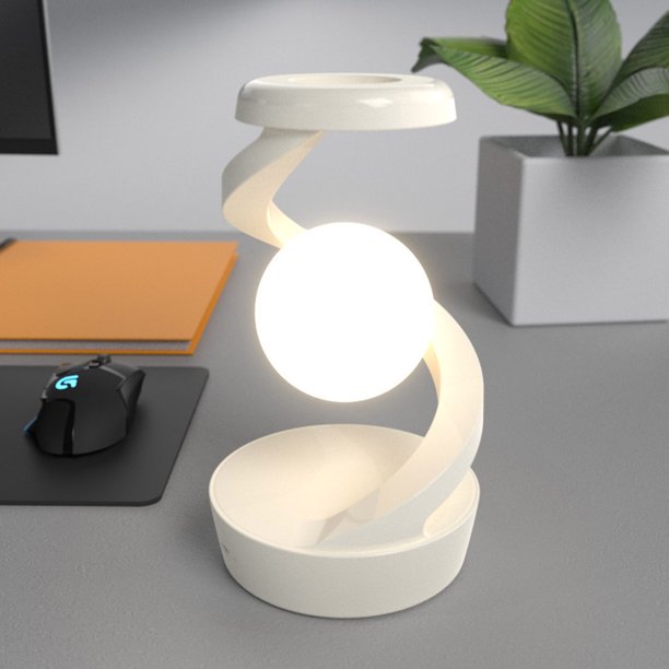 RGB 3D Levitating Lampa de bola Control de gestos con cargador inalámbrico Lámpara de mesa de luna flotante recargable girando flotando en aire LED LEON LAME para bares de juegos Hotel dormitorio