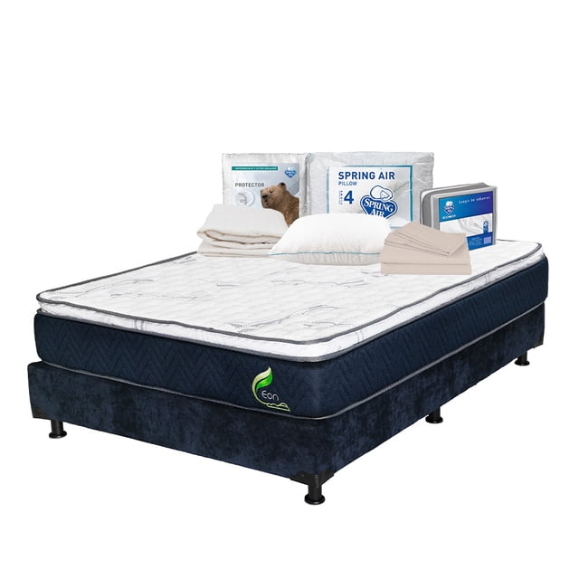 Colchón Queen Size Restonic Eon + Box + Almohada + Protector de colchón + Juego de Sábanas