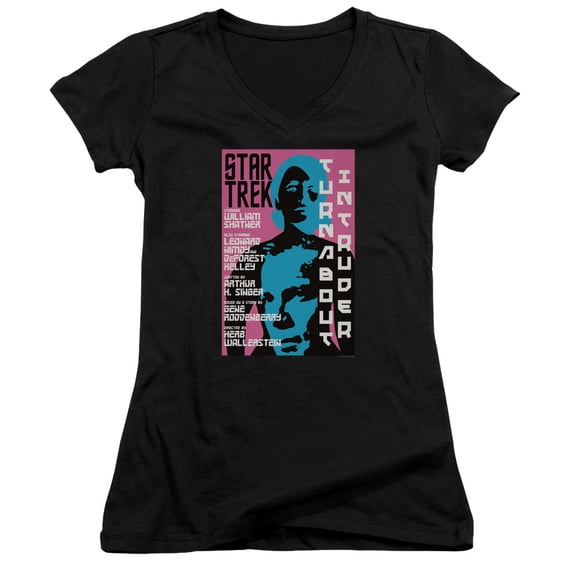 Star Trek Tos Episode 79 Junior Women's V-Neck T-Shirt Black