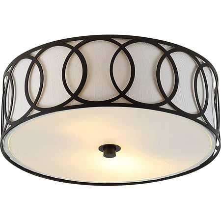 

Kristian JYL3502C Aria 2-Light 12.25 Metal LED Flush Mount Contemporary Transitional Dimmable 2700K Cozy Warm Light for Kitchen Hallway Bathroom Stairwell Oil Rubbed Bronze