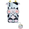 thumbnail image 1 of IBAOLEA Unique Case Compatible with iPhone 11,Cute Fun 3D Cartoon Cow Design with Mini Ornaments Soft Silicone Bumper Shockproof Protector (Cow, iPhone 11), 1 of 7