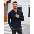 thumbnail image 6 of COOFANDY Men's Casual Polo Shirts Long Sleeve Textured Knit Tee Shirt Wrok Tshirts, 6 of 9