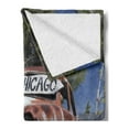 thumbnail image 2 of Vintage Car Soft Flannel Fleece Blanket, Old Car Trees Greenery in the Famous Route 66 Road in USA Rustic Home Art, Cozy Plush for Indoor and Outdoor Use, 60" x 80", Brown Green Blue, by Ambesonne, 2 of 5
