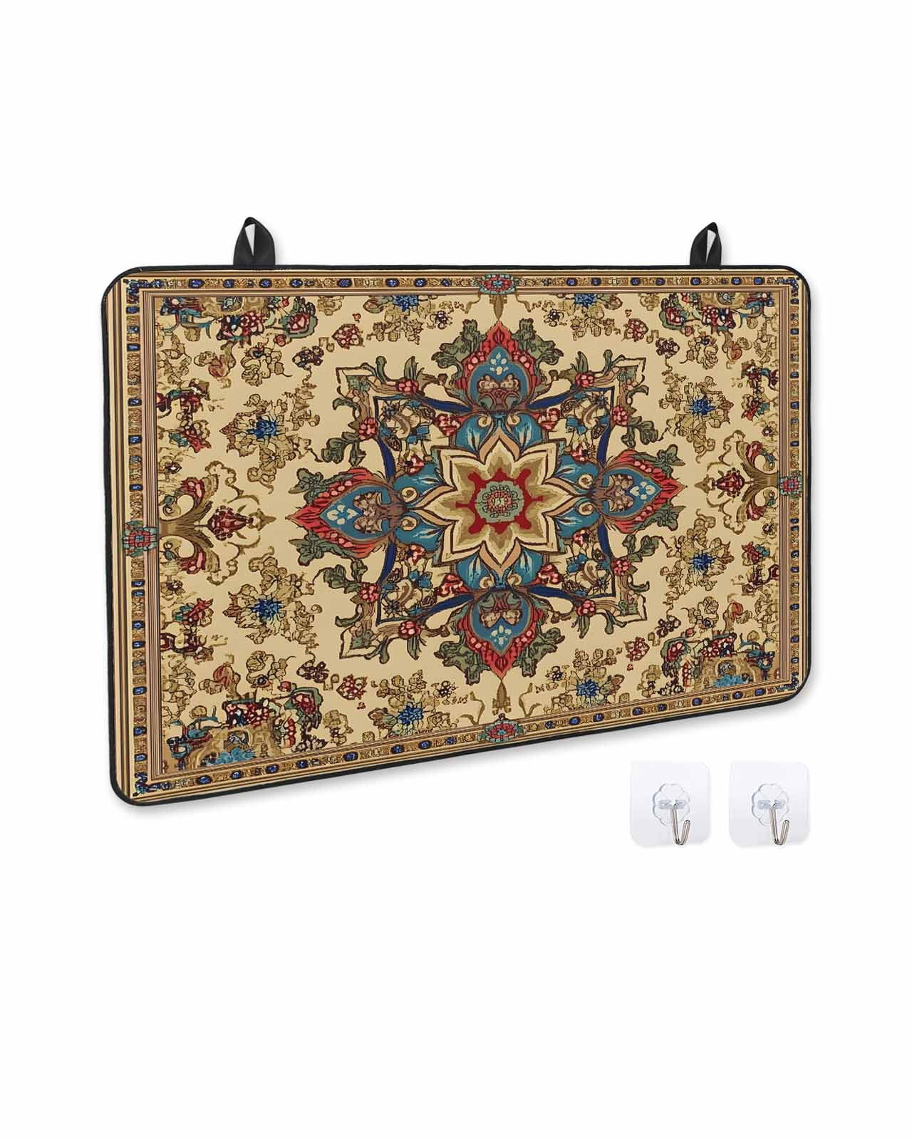 nqOlkjepod Large Induction Cooktop Protector Mat 36"x21", Boho Flower Stove Top Covers for Electric Stove, Bohemian Western Rustic Tribal Patterns Stove Burner Cover Mats, Glass Top Stove Cover