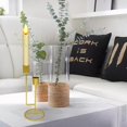 thumbnail image 4 of Candelabro de metal moderno para velas de columna, soporte para velas de mesa de comedor. Oro, 4 of 8