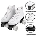 thumbnail image 6 of Women's Roller Skate Classic Double Row Skates with 4 Flash Wheels White Quade Skates for Indoor Outdoor Beginer,7.5, 6 of 12