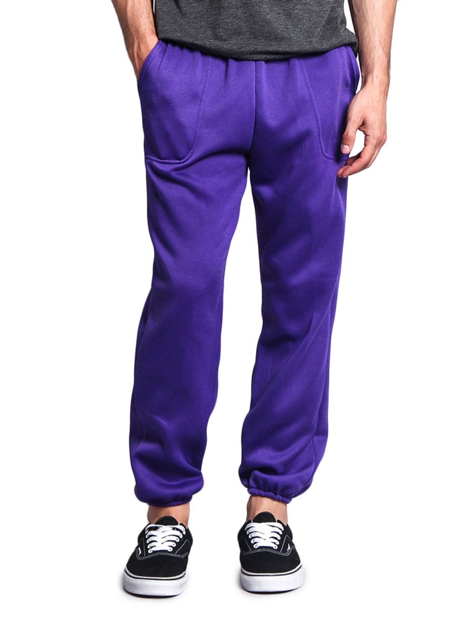 Men's Elastic Cuff Fleece Sweatpants - HILLSP - Purple - 5X-Large ...