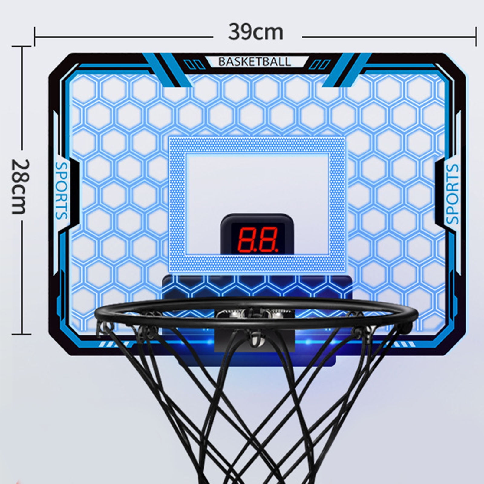 Electronic Scoreboard Basketball Hoops Wall Mounted Foldable LED Lights Set Including Pumps For Various Ages