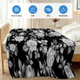 thumbnail image 4 of Black Rose Cooling Blanket,Lightweight Breathable Summer Throw Blanket with Double Sided Cold Effect,Vintage Pastoral Botanical Floral Leaves Vines Picnic Blankets Bed Sheet for Hot Sleepers 40"x60", 4 of 8