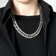 thumbnail image 2 of 1 pieza de collar de acera para hombres, chapado en oro de 18 quilates, cadenas de eslabones cubanos con diamantes de talla Miami para mujeres, joyería fresca de Hip Hop, color acero inoxidable (22 pulgadas/56 cm) JM, 2 of 4