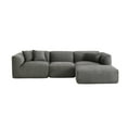 thumbnail image 5 of Harper & Bright Designs Modular Foam Sectional with Ottoman, Velvet 4 Seater Compressed Sofa, Floor Sponge Couch for Living Room, Gray, 5 of 11