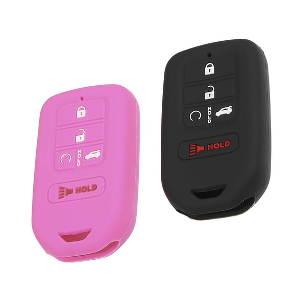 Unique Bargains 2 Pcs 5 Button Smart Remote Key Shell for Honda Accord 2016-2021 Protector Silicone, Black Pink