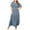 Blue, variant on Summer Plus Size Dress Short Sleeve Crew Neck Women's Trendy Dress Casual Floral Print Maxi Beach Vacation Dress Blue 4XL