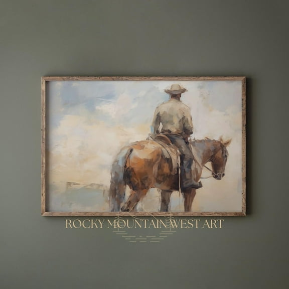 Rustic Farmhouse Wall Art, Western Cowboy, Modern Western Art, Vintage Western Wall Decor, Western Wall Art, Home Decor UNFRAMED Poster, Wall Art for Decor, Present, 8x12