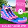 thumbnail image 6 of Pogo Bounce House Crossover Kids Inflatable Water Slide, Pink Unicorn With Blower, 12 ft, 6 of 8