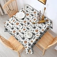 thumbnail image 2 of White Halloween Witch Pumpkin Pattern Square Tablecloth,Waterproof Square Table Cover,Wipeable Spillproof Washable Table Cover for Home Kitchen Party Decor 60"x60"(152x152cm), 2 of 6