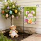 thumbnail image 4 of Bandera de Jardín de Conejos de Pascua - Poliéster Blanco con Textura de Lino, Estampado Festivo para Decoración de Fiestas en Interiores/Exteriores (45x30cm, 130g), 4 of 6