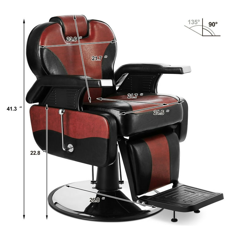 Artist Hand Heavy Duty Recliner Barber Chair Salon Hair Stylist Tattoo  (Red, Black) - Walmart.com