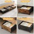 thumbnail image 7 of Under Bed Storage Containers with Wheels, Extra Large Wooden Underbed Shoes Organizer 2 Packs, Rolling Under the Bed Storage Drawers with Clear Lid, Heavy Duty Metal Frame for Clothes 36"L (Vintage), 7 of 7