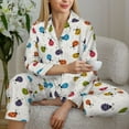 thumbnail image 6 of Kdxio Cute Ladybugs Women's Pajama Sets Long Sleeve Button Down Sleepwear Nightwear Soft Pjs Lounge Sets-Small, 6 of 7