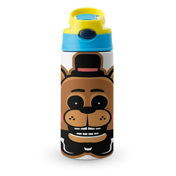 FANF Merch Water Bottle with Straw Lid Five Nights at Freddy 12oz Stainless Steel Cup Insulated Tumbler for Toddlers, School