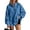 Blue, variant on Women's Leopard Print Quarter Zip Mock Neck Fleece Pullover, Oversized Long Sleeve Fuzzy Sweatshirt, Casual Loose Fit Fall Winter Tops Gray S